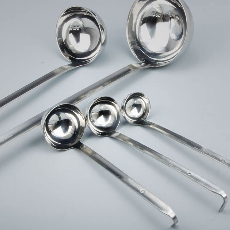 Odowalker Stainless Steel Hooked Handle Ladle Set - 5 Pcs with Pouring Rim, Long Handle for Kitchen Cooking Soup Sauce (1oz, 2oz, 4oz, 6oz, 8oz) - Image 5